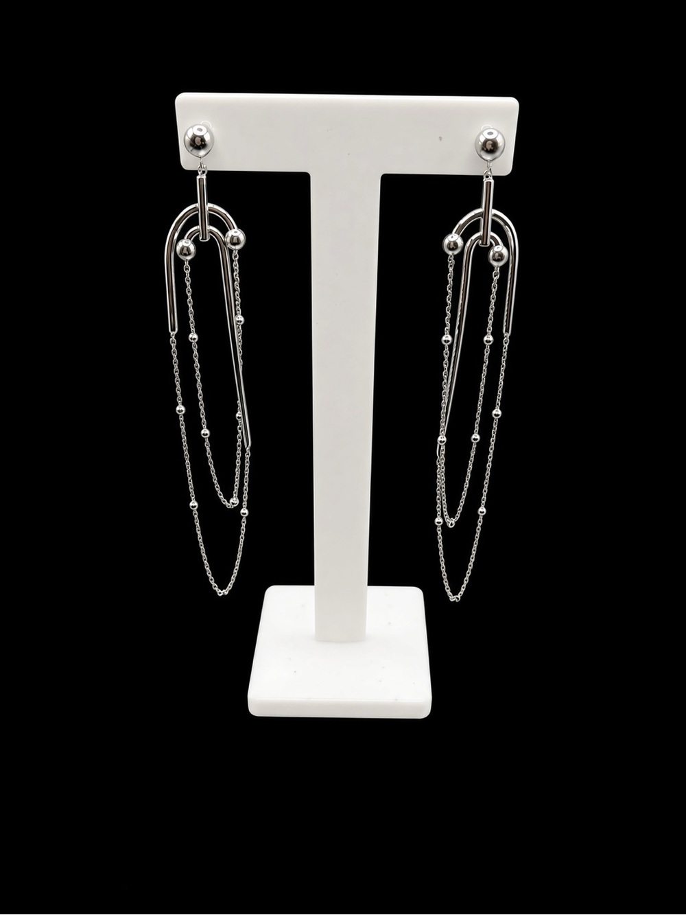 925 Sterling Silver Dangle Chain Earrings